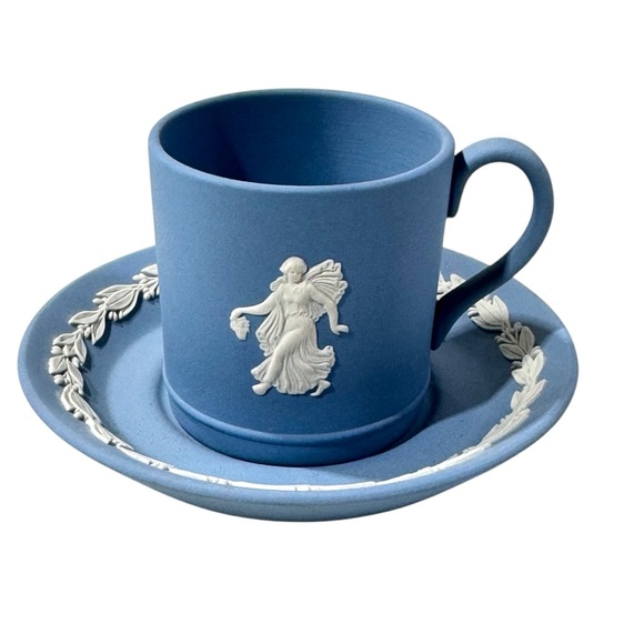 Wedgwood Jasperware Demitasse Cup & Saucer 1970s Coffee Tea English Traditional - Picture 1 of 8